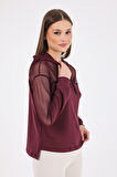 Scorp Katie Kadın Kapüşonlu Spor Sweatshirt Mürdüm