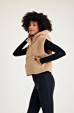 Scorp Melody Casual Kadın Peluş Yelek Camel