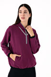 Scorp Tracer Kadın Spor Sweatshirt Mürdüm
