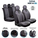 
Suzuki Swift Uyumlu Süet Oto Koltuk Kılıfı Ön Arka Set Füme Siena Serisi SCAR