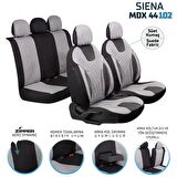 
Fiat Uno Uyumlu Süet Oto Koltuk Kılıfı Ön Arka Set Gri Siena Serisi SCAR