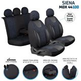 
Nissan Note Eski Uyumlu Süet Oto Koltuk Kılıfı Ön Arka Set Siyah Siena Serisi SCAR