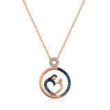 Gümüş Rose Kalp Anne Ve Bebek Kadın Kolye