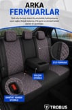 BMW 1 Serisi 2004 ve Sonrası Araca Uyumlu Koton Kumaş Kapitone Bel Destekli Koltuk Kılıfı SoftCotton Serisi Siyah Füme Mürdüm Dokulu