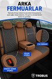 Hyundai Kona 2017 ve Sonrası Araca Uyumlu Koton Kumaş Kapitone Bel Destekli Koltuk Kılıfı SoftCotton Serisi Taba