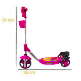 Scooter 3 Tekerlekli Frenli Prenses Scooter Sepetli 81 Cm