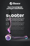 Premium Oturaklı Pembe Scooter 3 Tekerlekli Led Işıklı Scooter Yükseklik Ayarlı 1-6 Yaş