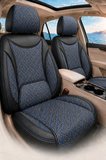 Volkswagen Passat B6 2005-2011 Araca Uyumlu Koton Kumaş Kapitone Bel Destekli Koltuk Kılıfı SoftCotton Serisi Mavi