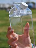 500 Ml Süt Kutusu  Şeffaf Matara Mika Süt Kutusu Şeklinde Suluk