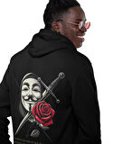 V for Vendetta fikirlere kurşun işlemez baskılı kapüşonlu sweatshirt