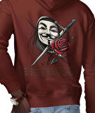 V for Vendetta fikirlere kurşun işlemez baskılı kapüşonlu sweatshirt
