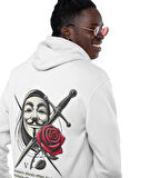 V for Vendetta fikirlere kurşun işlemez baskılı kapüşonlu sweatshirt