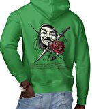 V for Vendetta fikirlere kurşun işlemez baskılı kapüşonlu sweatshirt