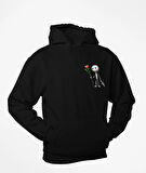 kapüşonlu Çöp adam baskılı sweatshirt
