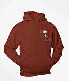 kapüşonlu Çöp adam baskılı sweatshirt