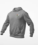 kapüşonlu Çöp adam baskılı sweatshirt