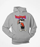 I am bored(sıkıldım) elleri cebinde tavşan baskılı sweatshirt modelleri
