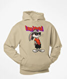 I am bored(sıkıldım) elleri cebinde tavşan baskılı sweatshirt modelleri