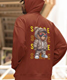 Shape(Şekil) ön ve arka ayıcık baskılı erkek sweatshirt 