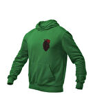 Birleşik çift el kalp temalı unisex kapşonlu sweatshirt