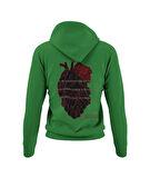 Birleşik çift el kalp temalı unisex kapşonlu sweatshirt