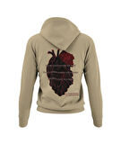 Birleşik çift el kalp temalı unisex kapşonlu sweatshirt