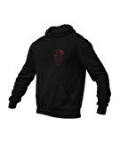 Birleşik çift el kalp temalı unisex kapşonlu sweatshirt