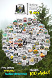  ​​Kamp Temalı Camping Outdoor Adventure Sticker Seti Model-5 (5CM - 100 ADET)