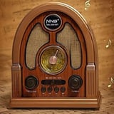 B Orta Boy Kubbe Model Retro Ahşap Tasarım Bluetooth Hoparlörlü Radyo – FM/AM Destekli, Şarjlı ve Taşınabilir Radyo NS-7061