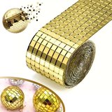 B1 Metre Uzunluğunda Gold Renk Aynalı Mozaik Taşlı Dekor Bandı 4 cm x 1 mt