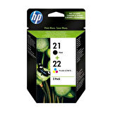 Hp SD367AE (21+22) Siyah + Renkli Orjinal 2'li Kartuş 190/165 Sayfa