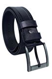 4.5 cm Spor %100 Hakiki Manda Derisi Lüks Kemer Siyah Dikiş Desenli