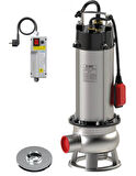 Sumak SDF 30/2 İNOX Komple Paslanmaz Kirli Su Dalgıç Pompa 220 Volt 3 Hp 21.5 Mss