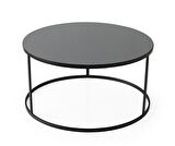 Sedef Ayna Camlı Metal Orta Sehpa 80x40cm