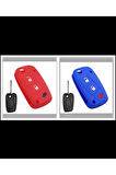 2 Adet Fiat Punto Panda Uno Doblo Ducato Silikon Anahtar Koruma Kılıfı Kırmızı Ve Mavi