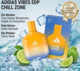Adidas Vibes Chill Zone EDP 100 ml Unisex Parfüm – İtalyan Bergamotu & Deniz Minerali Notalı Ferah Koku
