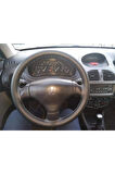 DİKİŞLİ DİREKSİYON KILIFI SİYAH DERİ GRİ DİKİŞ PEUGEOT 206 İÇİN HIZLI KARGO