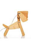 Kütük Çocuk Genç Odası Için Köpek Doğal Ahşap 3d Puzzle Abajur - Masa Lambası - Gece Lambası