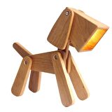 Kütük Çocuk Genç Odası Için Köpek Doğal Ahşap 3d Puzzle Abajur - Masa Lambası - Gece Lambası