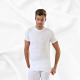 Erkek Basic Slim Fit %100 Pamuk  Tekli Sıfır Yaka Kısa Kollu Atlet