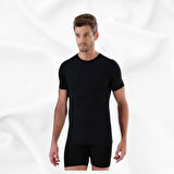 Erkek Basic Slim Fit %100 Pamuk  Tekli Sıfır Yaka Kısa Kollu Atlet