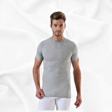 Erkek Basic Slim Fit %100 Pamuk  Tekli Sıfır Yaka Kısa Kollu Atlet