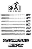 Sds Plus Kırıcı Delici Hilti Duvar ve Beton Delme Matkap Ucu seti 7 parça 260mm Boy 5mm-14mm