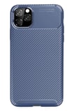 Newface Apple iPhone 11 Pro Max Kılıf Auto Focus Karbon Kapak - Lacivert