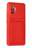 Newface Xiaomi Redmi Note 10 Pro Kılıf Kelvin Kartvizitli Silikon - Kırmızı