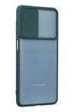 Newface Samsung Galaxy M52 5G Kılıf Palm Buzlu Kamera Sürgülü Silikon - Yeşil