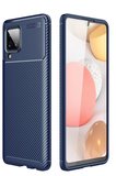 Newface Samsung Galaxy A22 Kılıf Auto Focus Karbon Kapak - Lacivert
