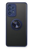 Newface Samsung Galaxy A53 5G Kılıf Montreal Yüzüklü Silikon Kapak - Lacivert