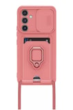Newface Samsung Galaxy A05S Kılıf Zuma Kartvizitli Yüzüklü Silikon - Pembe