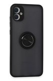 Newface Samsung Galaxy A05 Kılıf Montreal Yüzüklü Silikon Kapak - Siyah